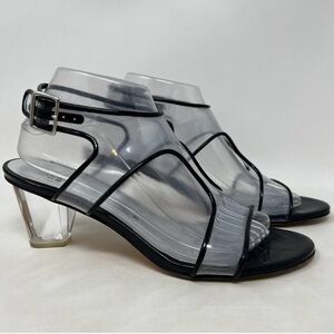 Stuart Weitzman Lucite Heels Clear Jelly Sandals Sz 6M